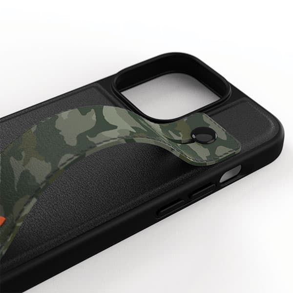 Adidas iPhone 13 Pro/13 cover med håndledsrem, sort og grøn