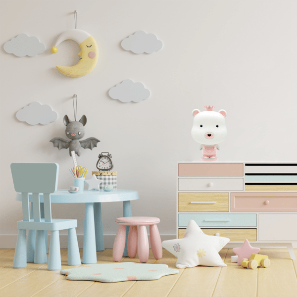 Dekorativ lampe til bamse E14 - Grå