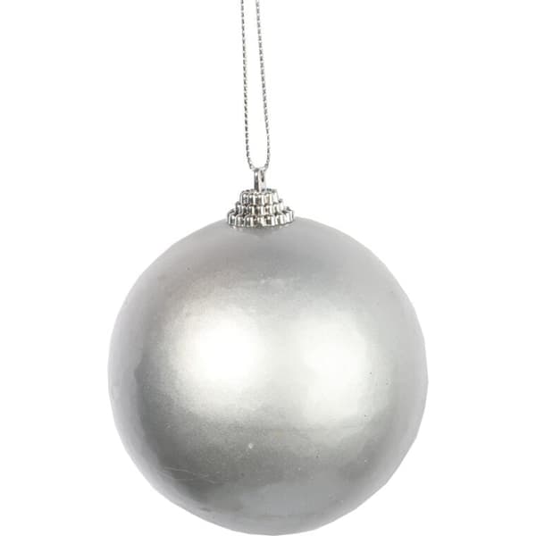 Set med 2 matta plastkulor 8 cm - silverfärgade