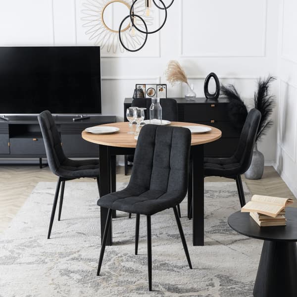 Polstret spisebordsstol PERU 2 Sort Moderne Loft