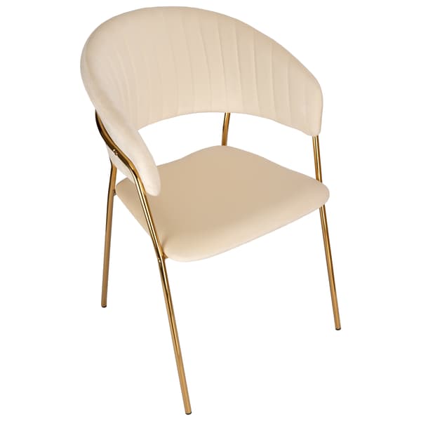 Beige fløjlsstol COLIN GOLD