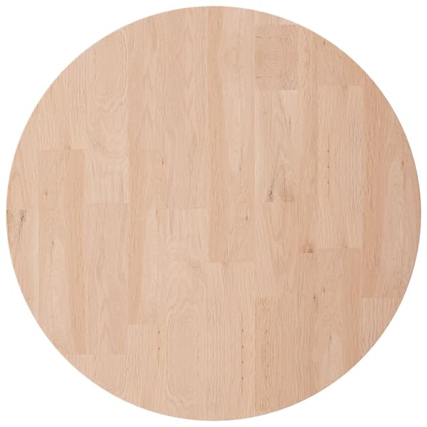 vidaXL rund bordplade Ø50x4 cm rå egetræ