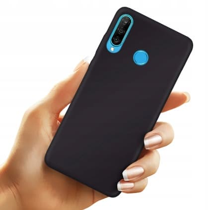 ETUI til HUAWEI P30 LITE MATT MAT BAGSIDER SORT + 9H GLAS