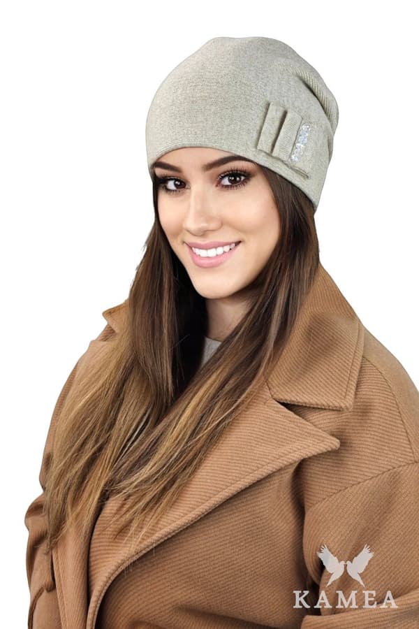 BAZALT vinterhue til dame, beige