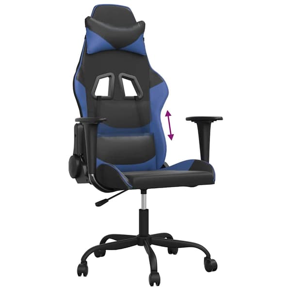 vidaXL gamingstol, sort og blå, kunstlæder