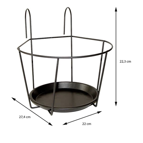 Geometrisk balkongblomställning 22xh22cm