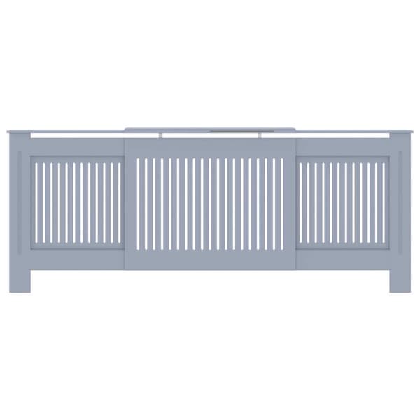 vidaXL Radiatorskydd, MDF, Grå, 205 cm