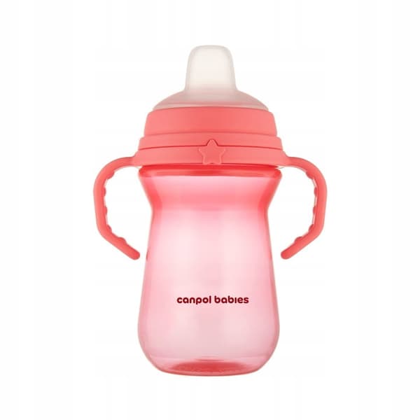 CANPOL 56/615 FirstCup 250ml rosa silikonkopp med pip