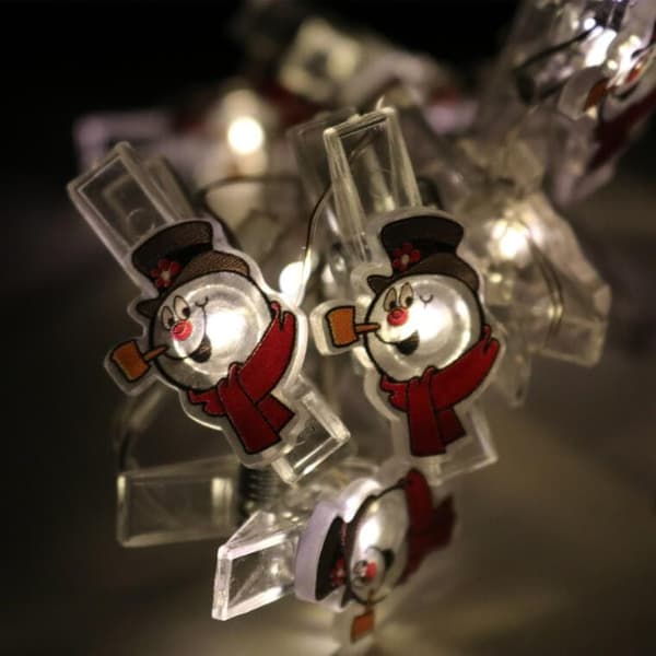 10 LED SNEMANDS PANDELAMPER PÅ KLIP