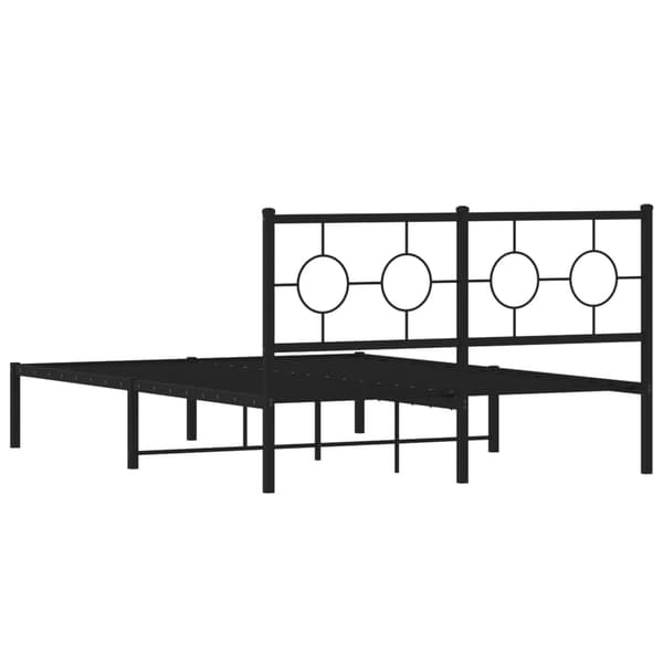 vidaXL metalsengestel med hovedgærde sort 140x190 cm