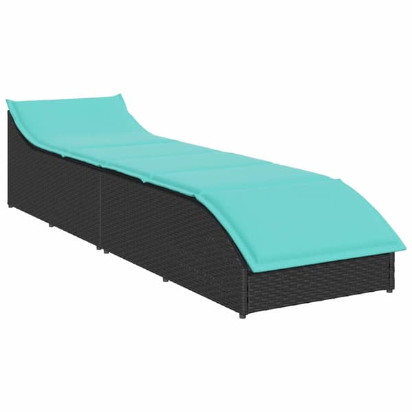 vidaXL foldbar liggestol med hynde og opbevaring sort polyrattan