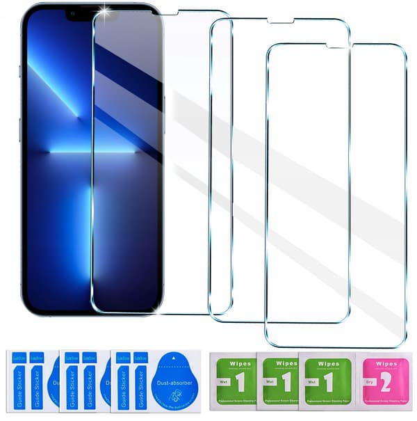 3x 9H HÄRDADE GLAS FÖR iPhone 13 Pro Max | 14 Plus LINSER, SET MED 3