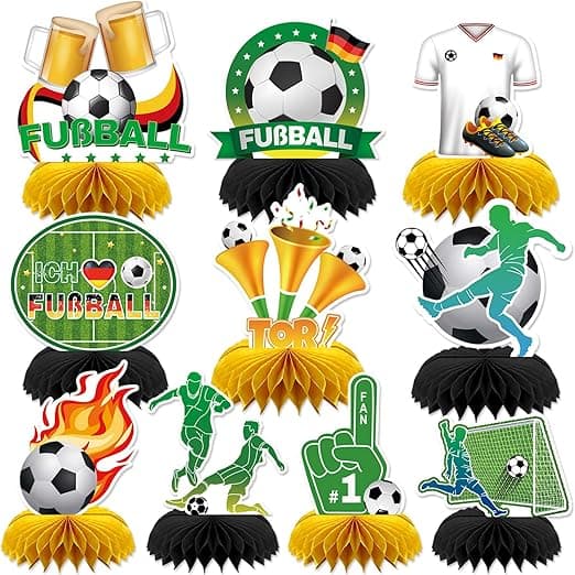 Fodboldbordpynt Tyskland 10 stk. honningkagefodbold