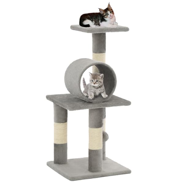 vidaXL kradsetræ til katte med sisalstolper 65 cm grå