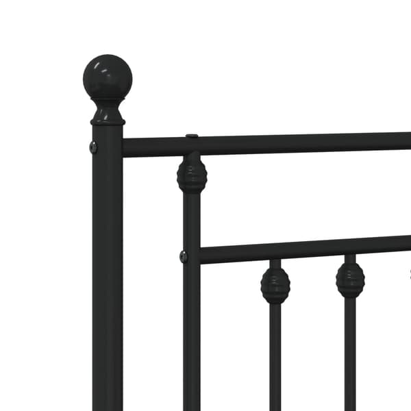 vidaXL metalsengestel med hovedgærde sort 90x190 cm