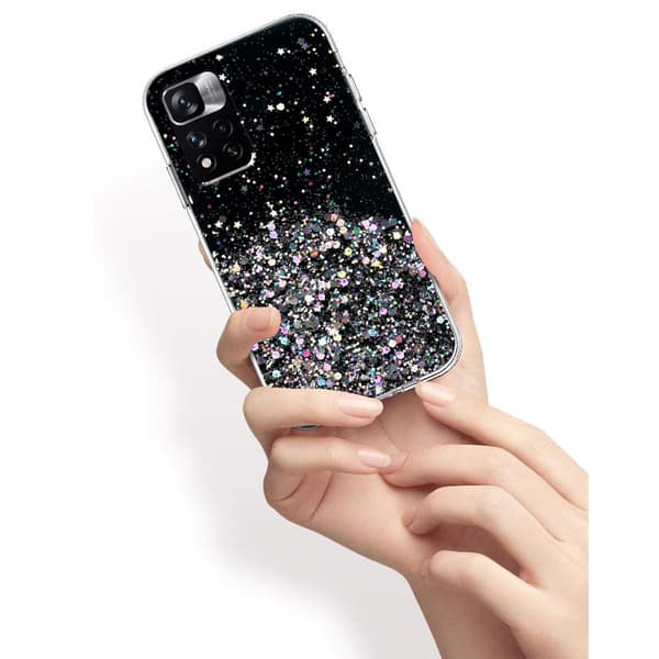 Etui til Xiaomi Redmi Note 11 Pro 4G/5G, Glitrende, Sort