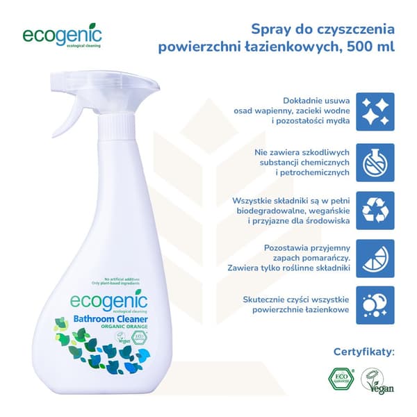 Ekogenisk, Orange Badrumsrengöringsspray, 500ml