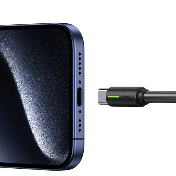 USAMS USB-C - USB-C -kaapeli 1m SJ734 60W musta