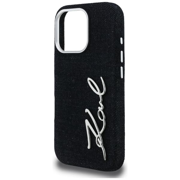 Karl Lagerfeld FW Jeans Signature Logo-etui til iPhone 16 Pro, sort