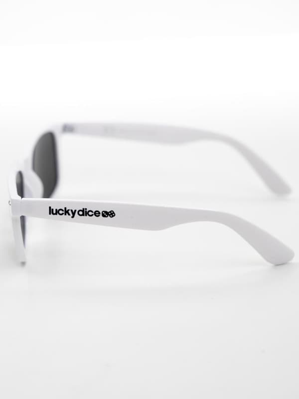 Lucky Dice Navn Uni Wayfarer Solbriller Hvid/Sort