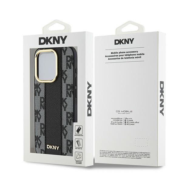 DKNY Ternet Mono Mønster MagSafe-cover til iPhone 15 Pro Max, Sort