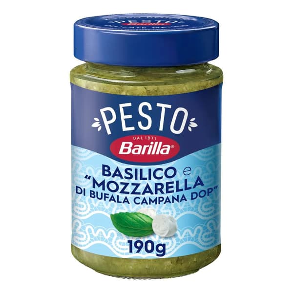 Barilla pesto med basilika och mozzarella 190g