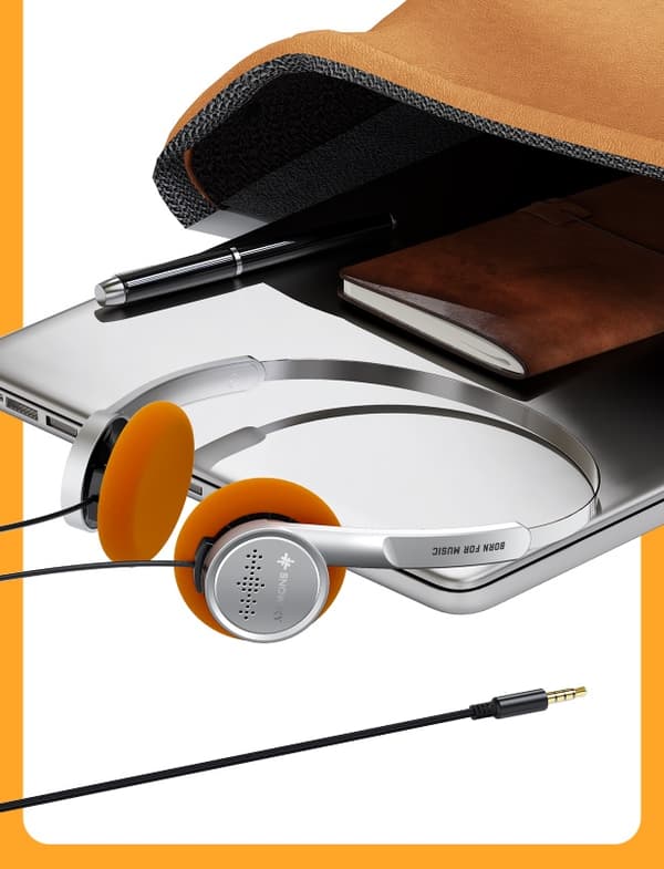 FiiO SNOWSKY WIND - LYSERØD - Hovedtelefoner i retrostil