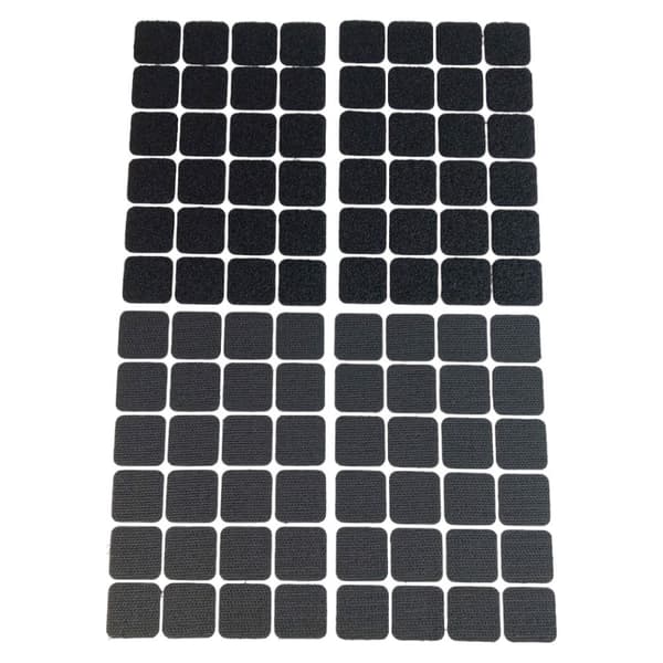 Selvklæbende velcro 25 x 25 mm sort 48 stk.