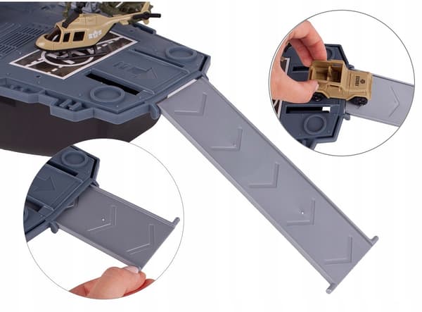 [5] Militärfartyg Hangarfartyg + Flygplan Bilar Soldater U716