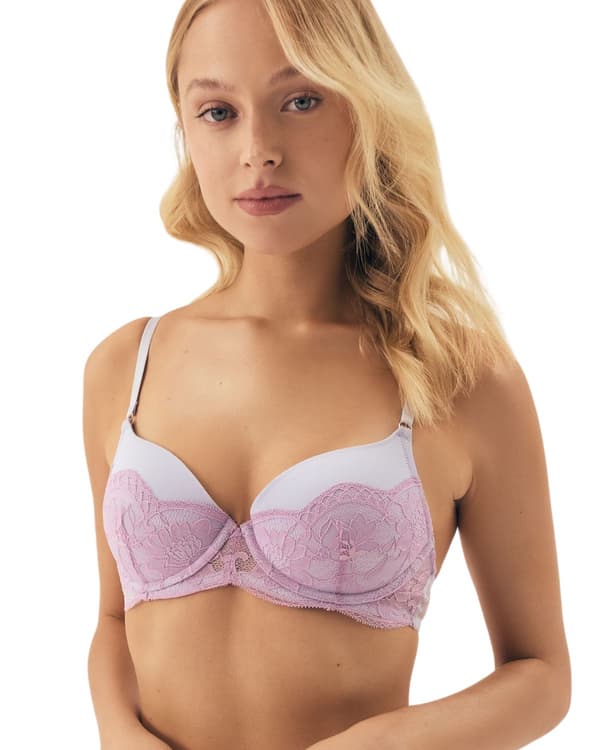 Samara Bloovii Push-Up -rintaliivit | Vaaleansininen, Pinkki 75A