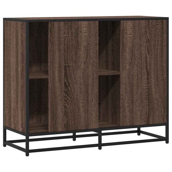 vidaXL skab brunt egetræ 92x35x76 cm træbaseret materiale