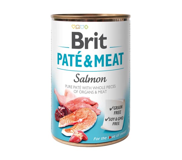 Brit Super Premium våtfoder för hundar, vuxenpaté och kött, lax 400 g