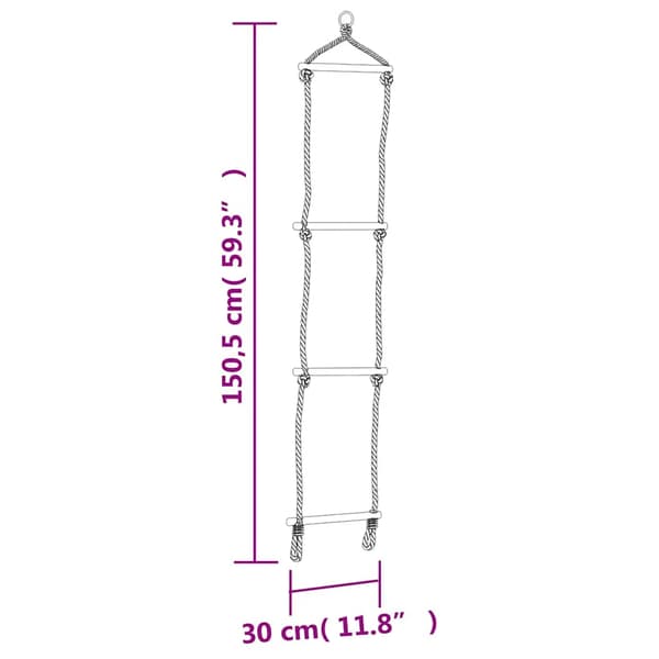 vidaXL Gunga med repstege blå 37x15 cm PE