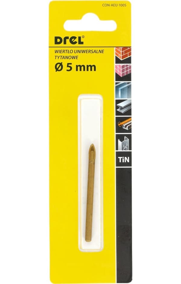 Universalborr 5,0 mm, krysspets, titan