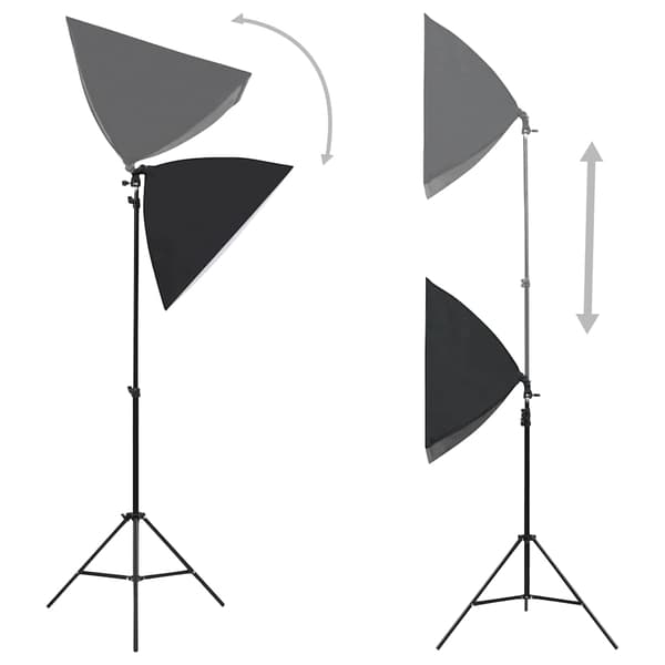 vidaXL Studio Kit med softbox, baggrund og reflektorer