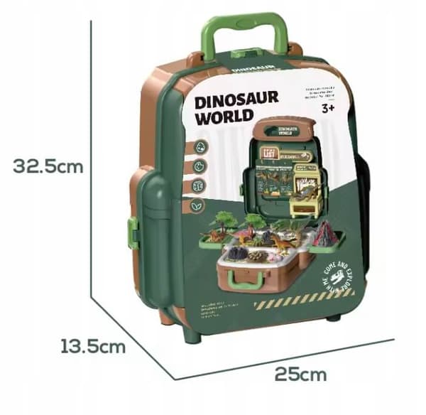 Mega Dinosaur-sæt med kuffertæg, vulkan, figurer og pædagogisk legetøj
