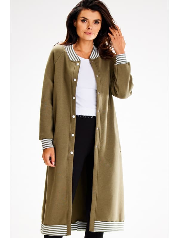 Løstsiddende cardigan - Khaki S/M