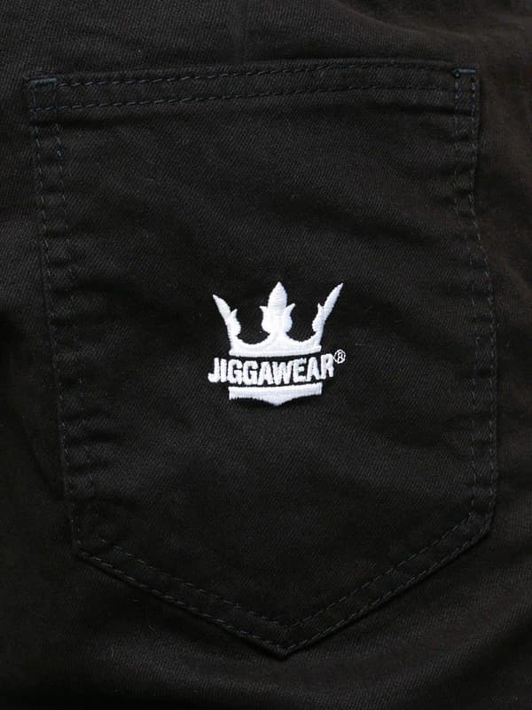 Jigga Crown Stitch Sort/Hvide Store Joggingbukser