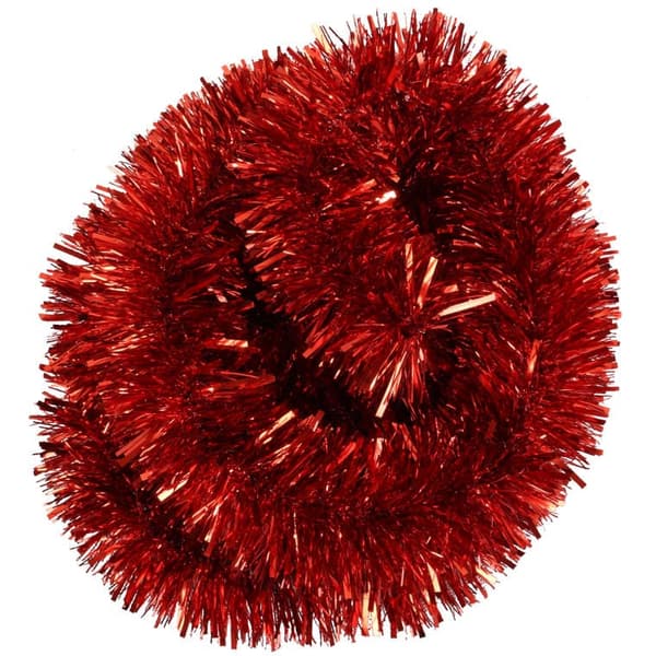 Juletræskæde, tyk og tyndt skåret, rød, diameter 7 cm