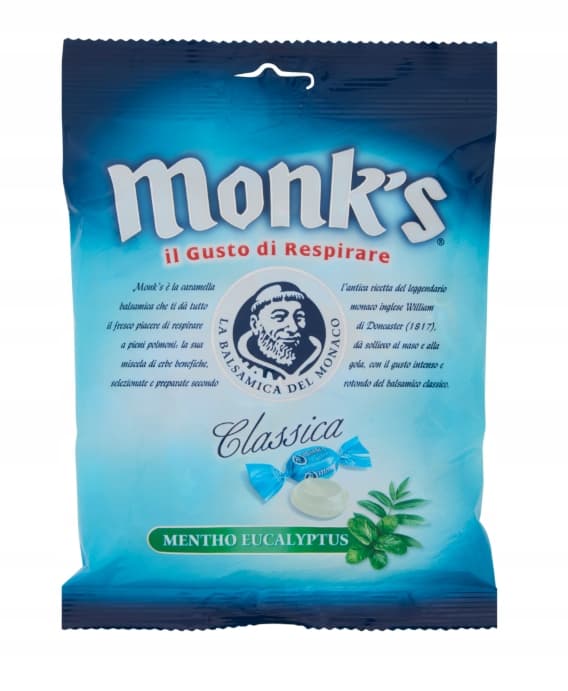 Monk's Classica Eukalyptusgodisar Mentol Eukalyptus 100g Italienska