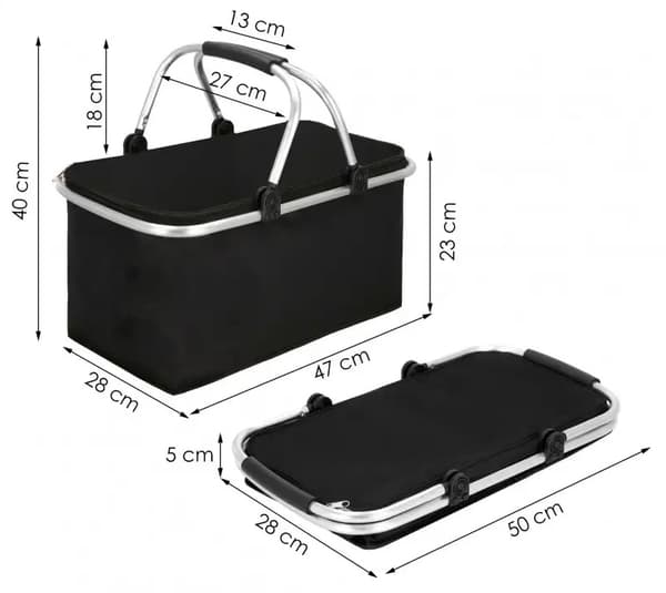 Heckermann 30L piknikkori musta