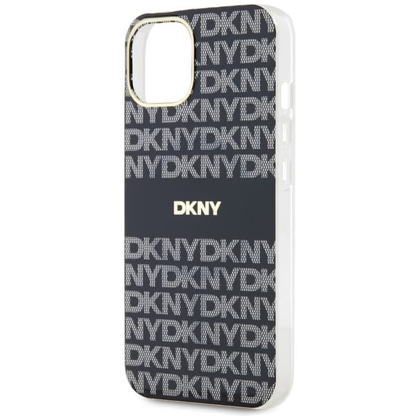 DKNY IML Mono & Stripe MagSafe-etui til iPhone 15 Plus, sort