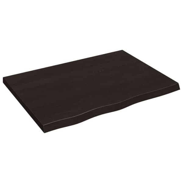 vidaXL hylde mørkebrun 80x60x(2-4) cm egetræsfinish