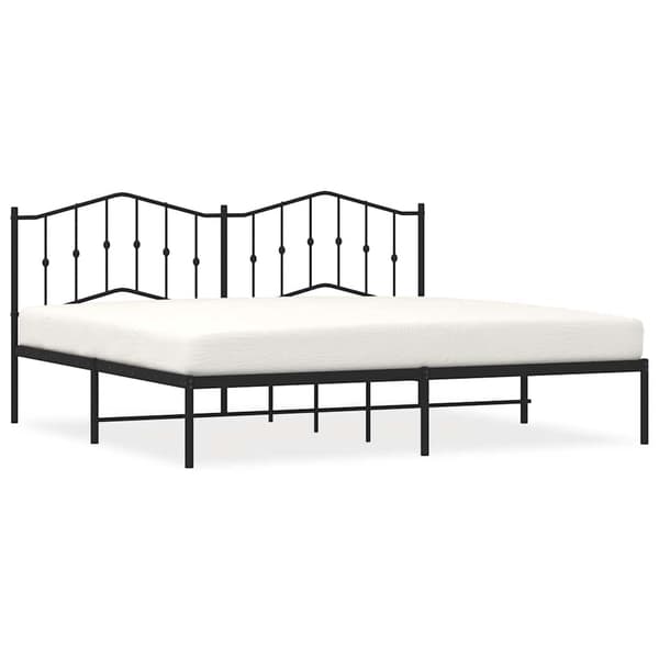 vidaXL metalsengestel med hovedgærde sort 193x203 cm