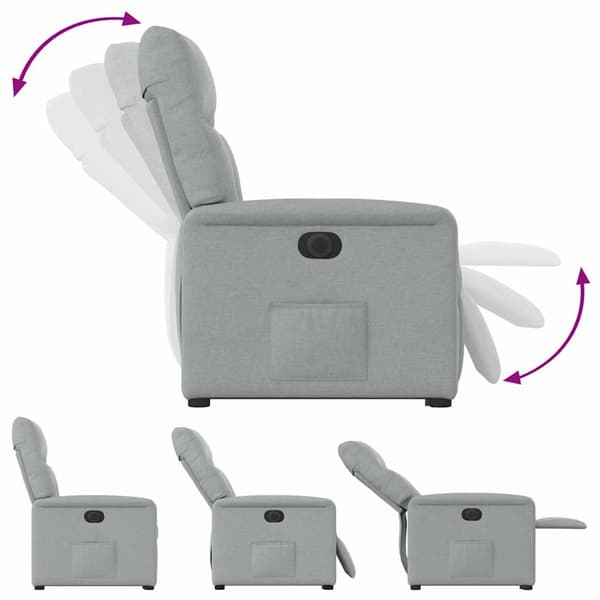 vidaXL Elektrisk lyftande massagefåtölj ljusgrå