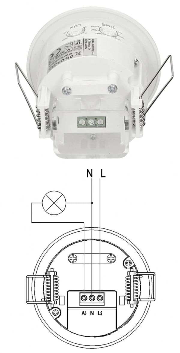 Rörelsesensor för LED PIR 360° 1200W infälld takbelysning
