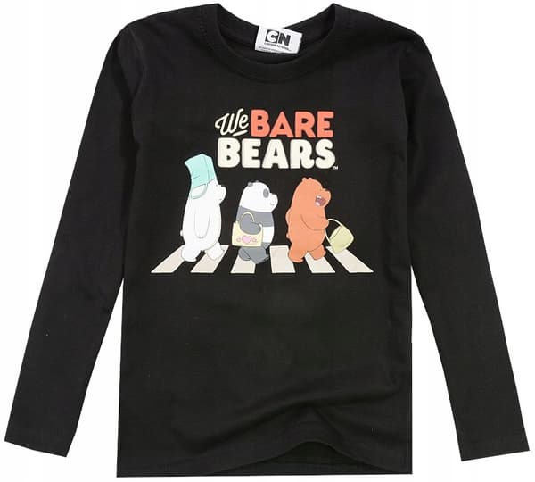 DRENGEBLUSE MELLEM US BEARS, langærmet, bomuld, sort 152 D016ą