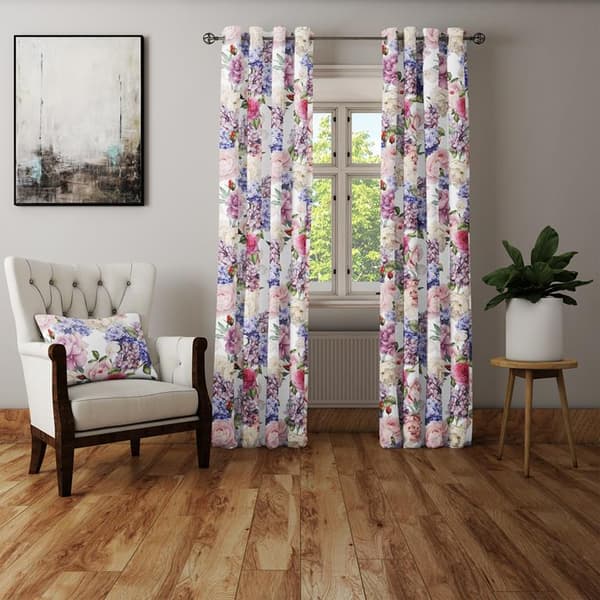 Gardin med snørehuller print 062