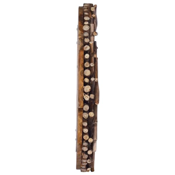 vidaXL Väggspegel, 60 cm, Teak, Rund