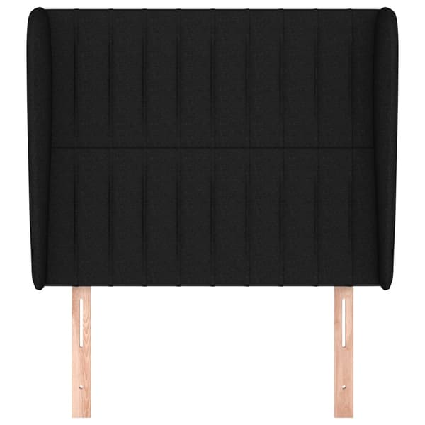 vidaXL vingeformet nakkestøtte sort 93x23x118/128 cm stof